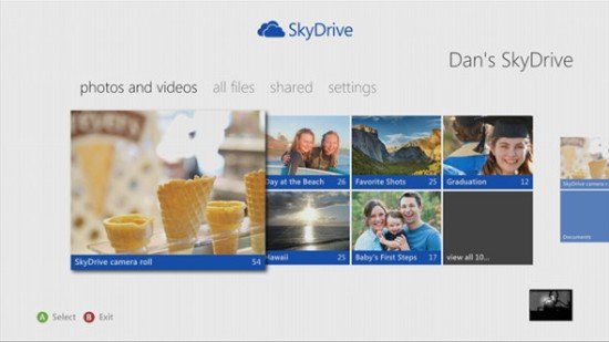 支持Kinect操控 SkyDrive登陆Xbox 360