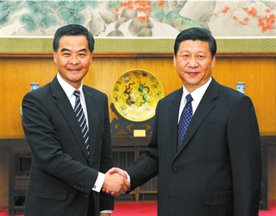 习近平会见梁振英崔世安:中央对港澳政策不变