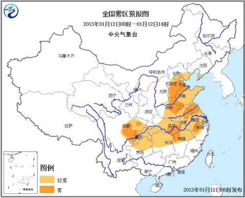 大雾蓝色预警:津冀鲁豫苏皖等地有大雾