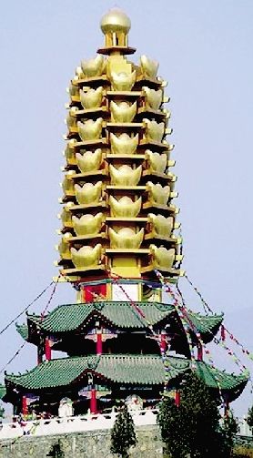 河北鹿泉"元宝塔"造型引争议 被指赤裸裸"炫富"