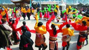 藏民新年载歌载舞