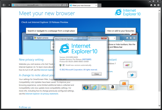 微软今日发布Windows 7版IE10