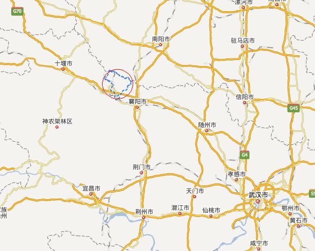 湖北襄阳老河口市位置图
